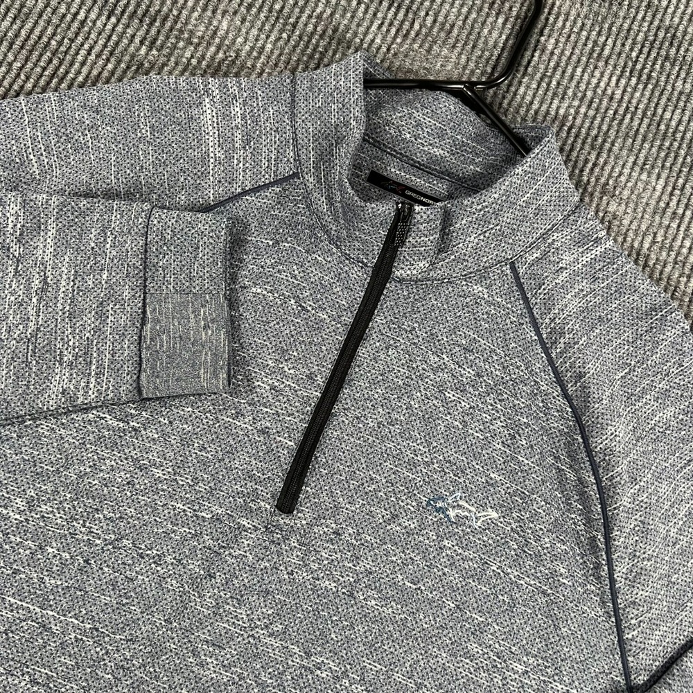 Greg Norman Pullover Sweatshirt Mens XL Extra Large Blue Long Sleeve 1/4 Golf